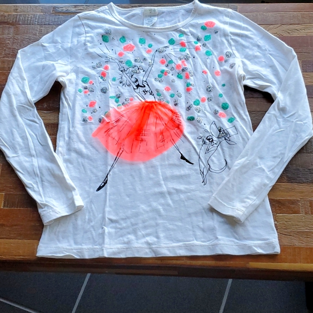 Crewcuts Glitter Dancing Girl Shirt. Size 10.